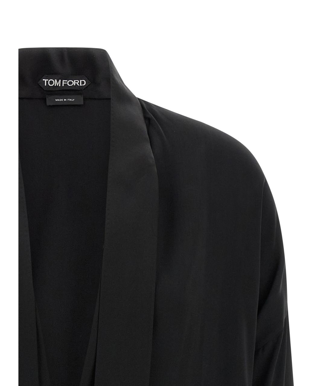 TOM FORD Черная шелковая блузы, фото 4