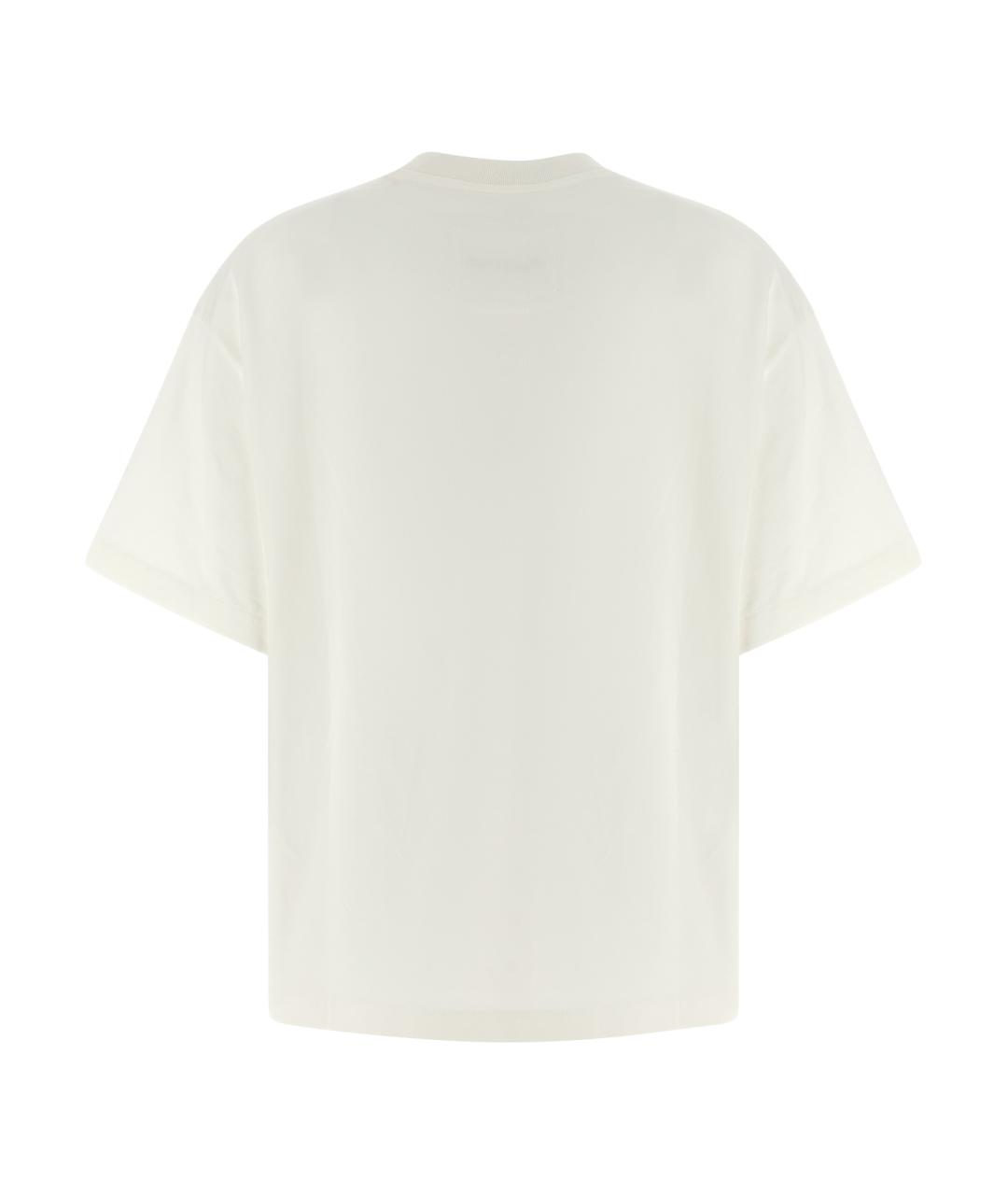 JIL SANDER Белая хлопковая футболка, фото 2