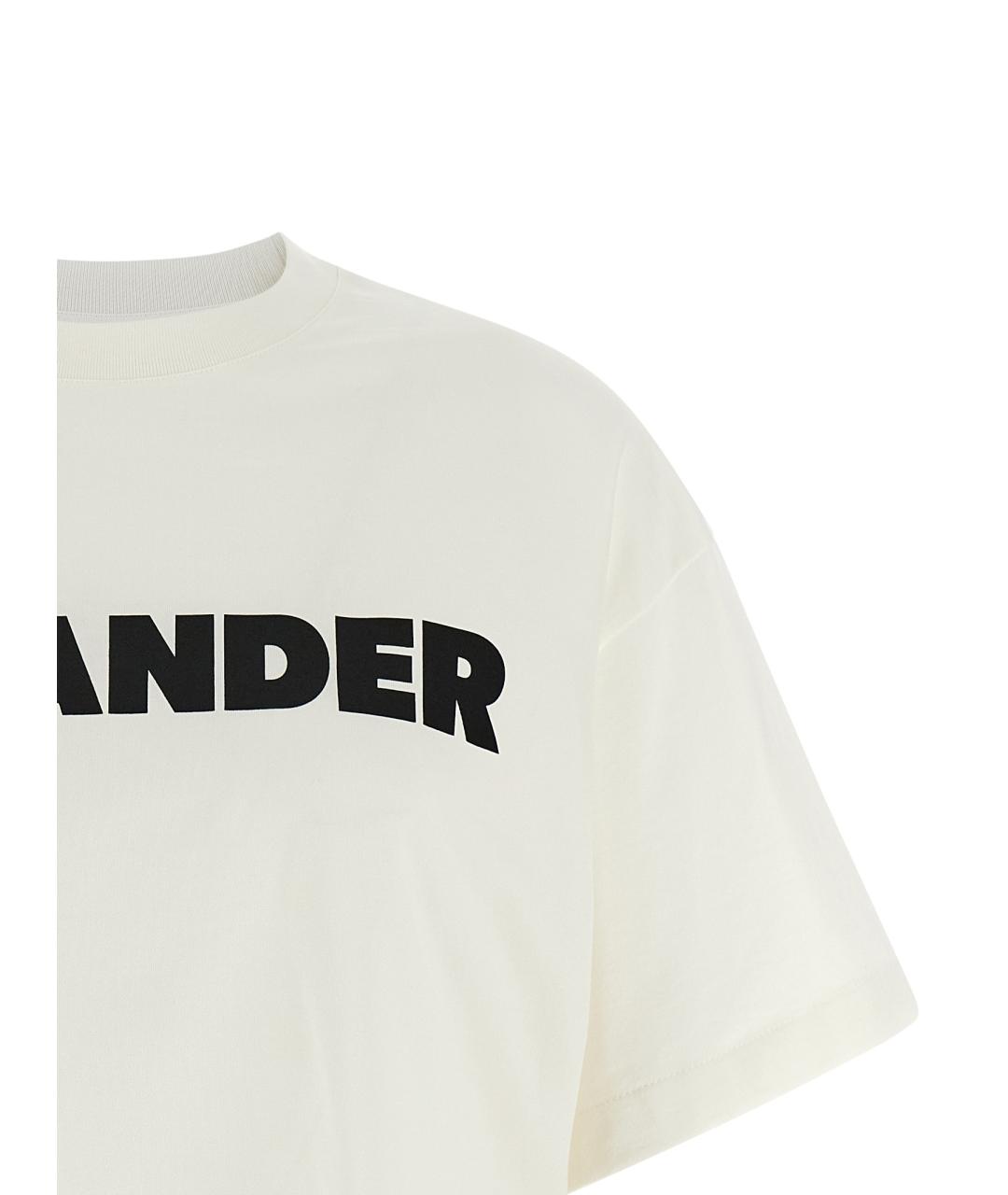 JIL SANDER Белая хлопковая футболка, фото 3