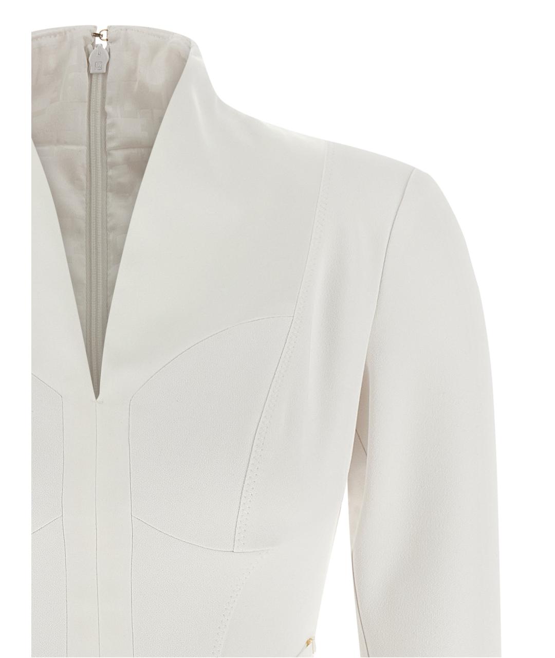 ELISABETTA FRANCHI Белое полиэстеровое коктейльное платье, фото 3