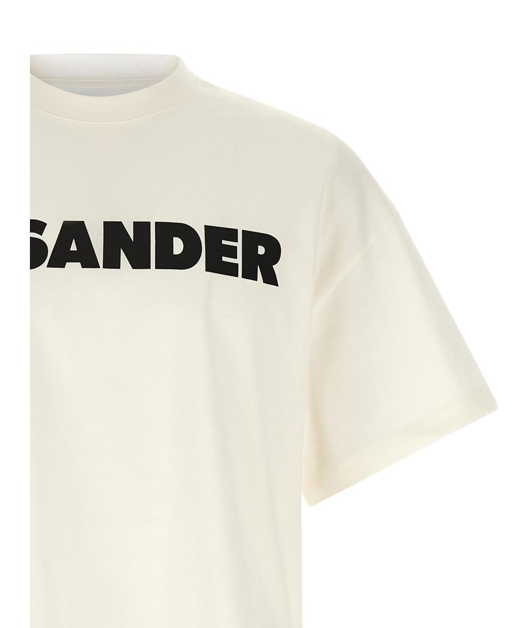 JIL SANDER Белая хлопковая футболка, фото 3