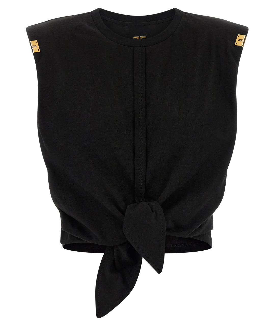 ELISABETTA FRANCHI Черная хлопковая футболка, фото 1