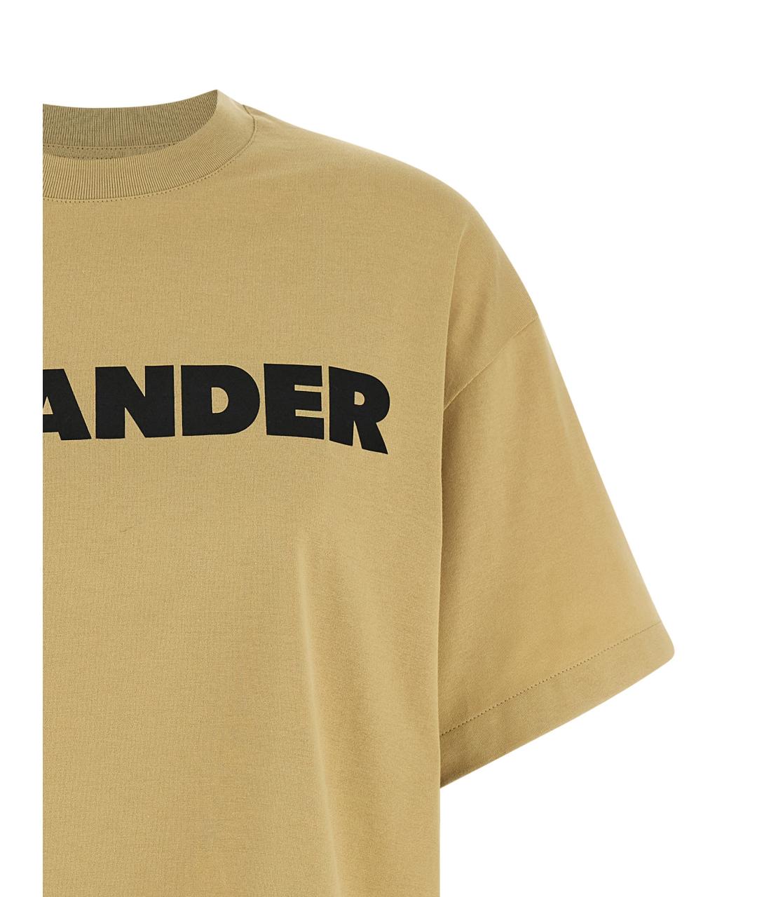 JIL SANDER Горчичная хлопковая футболка, фото 3