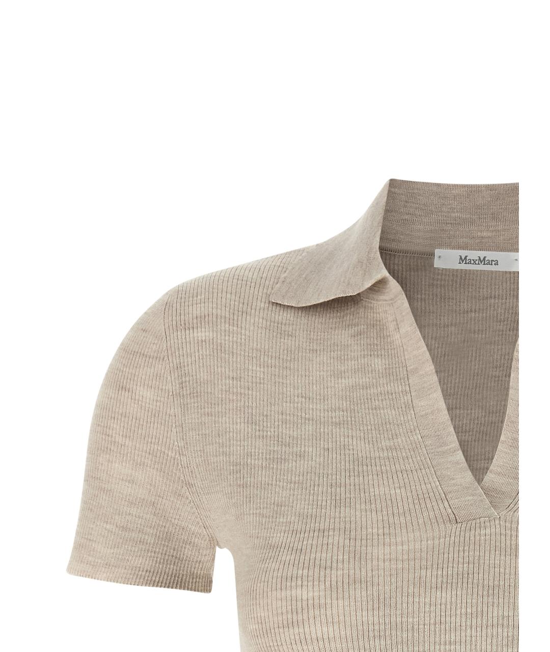 MAX MARA Бежевая шерстяная блузы, фото 3