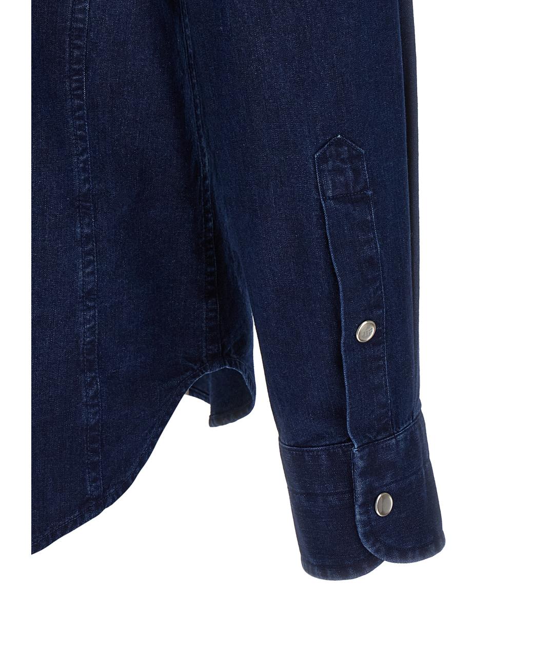 TOM FORD Синяя хлопковая кэжуал рубашка, фото 4