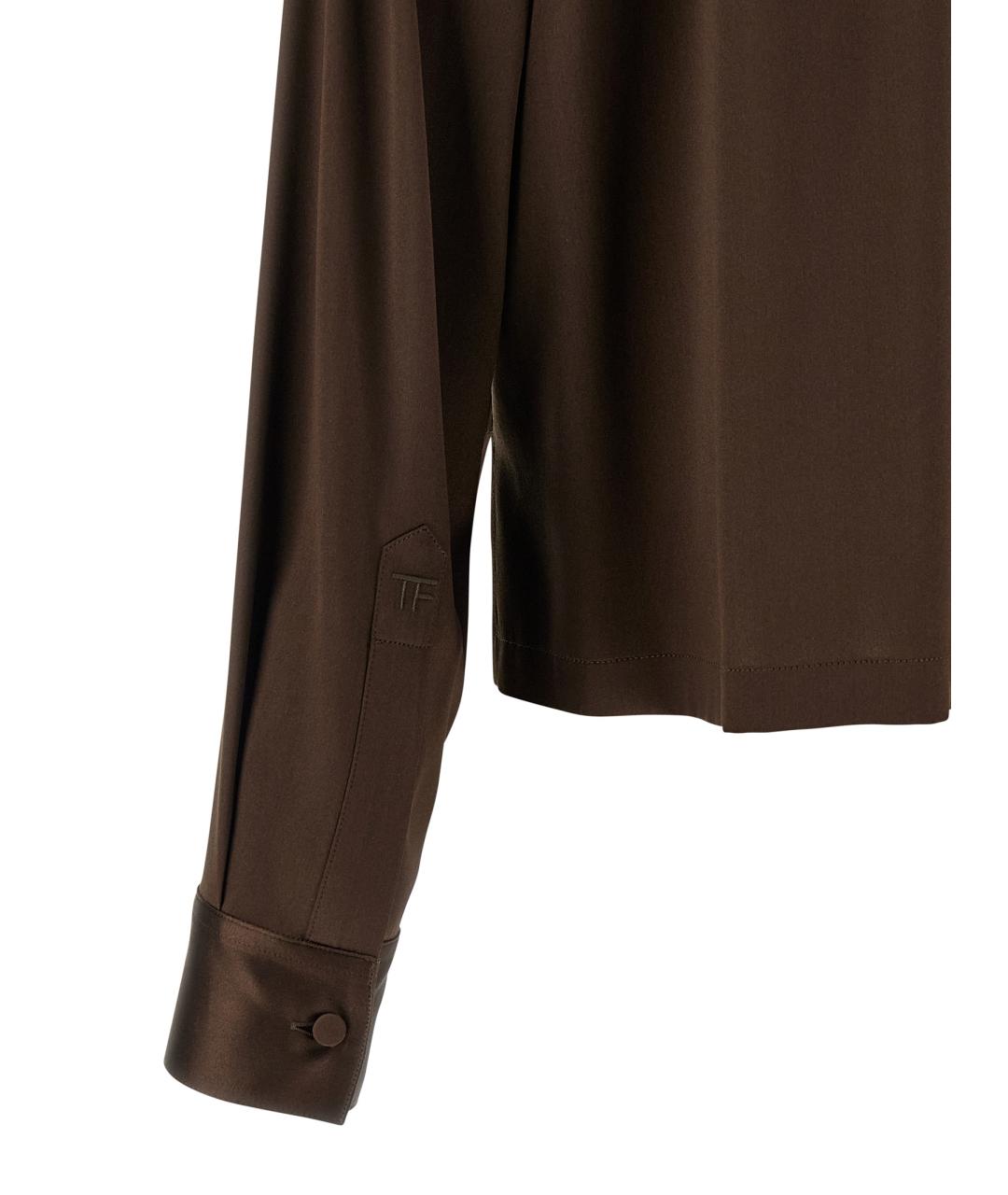 TOM FORD Коричневая шелковая блузы, фото 4
