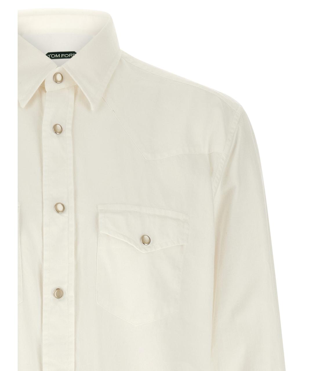 TOM FORD Белая хлопковая кэжуал рубашка, фото 3
