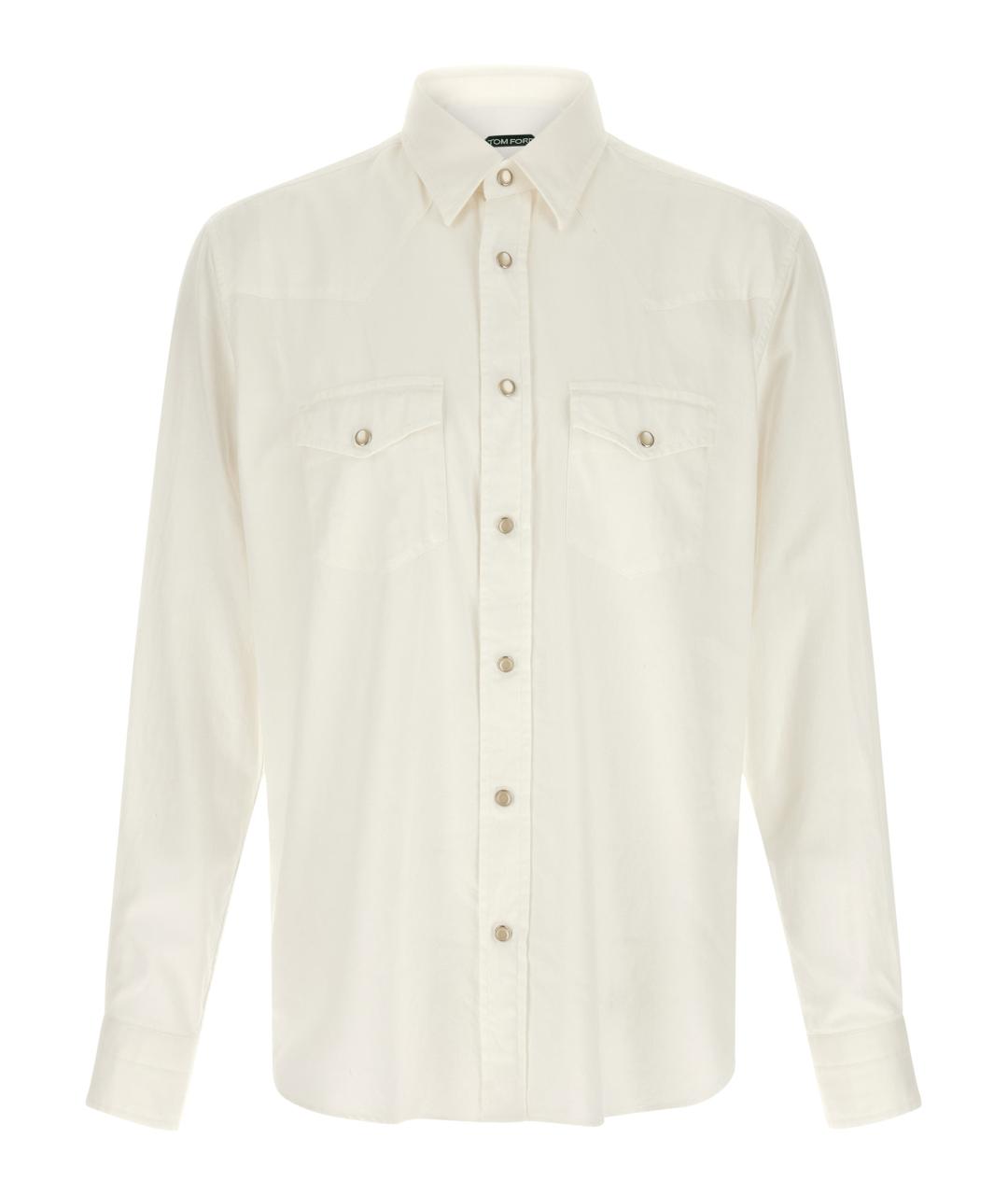 TOM FORD Белая хлопковая кэжуал рубашка, фото 1
