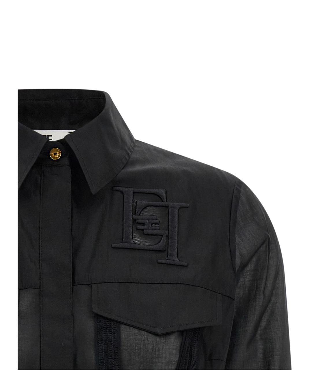 ELISABETTA FRANCHI Черная хлопковая блузы, фото 3