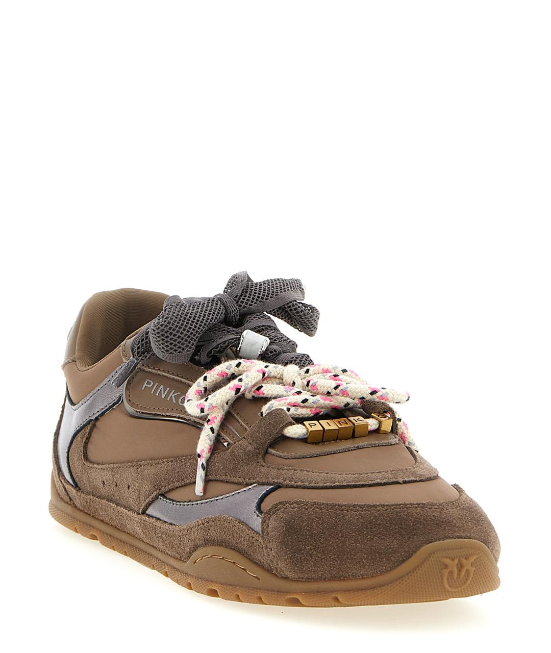 PINKO Коричневые замшевые кроссовки, фото 2