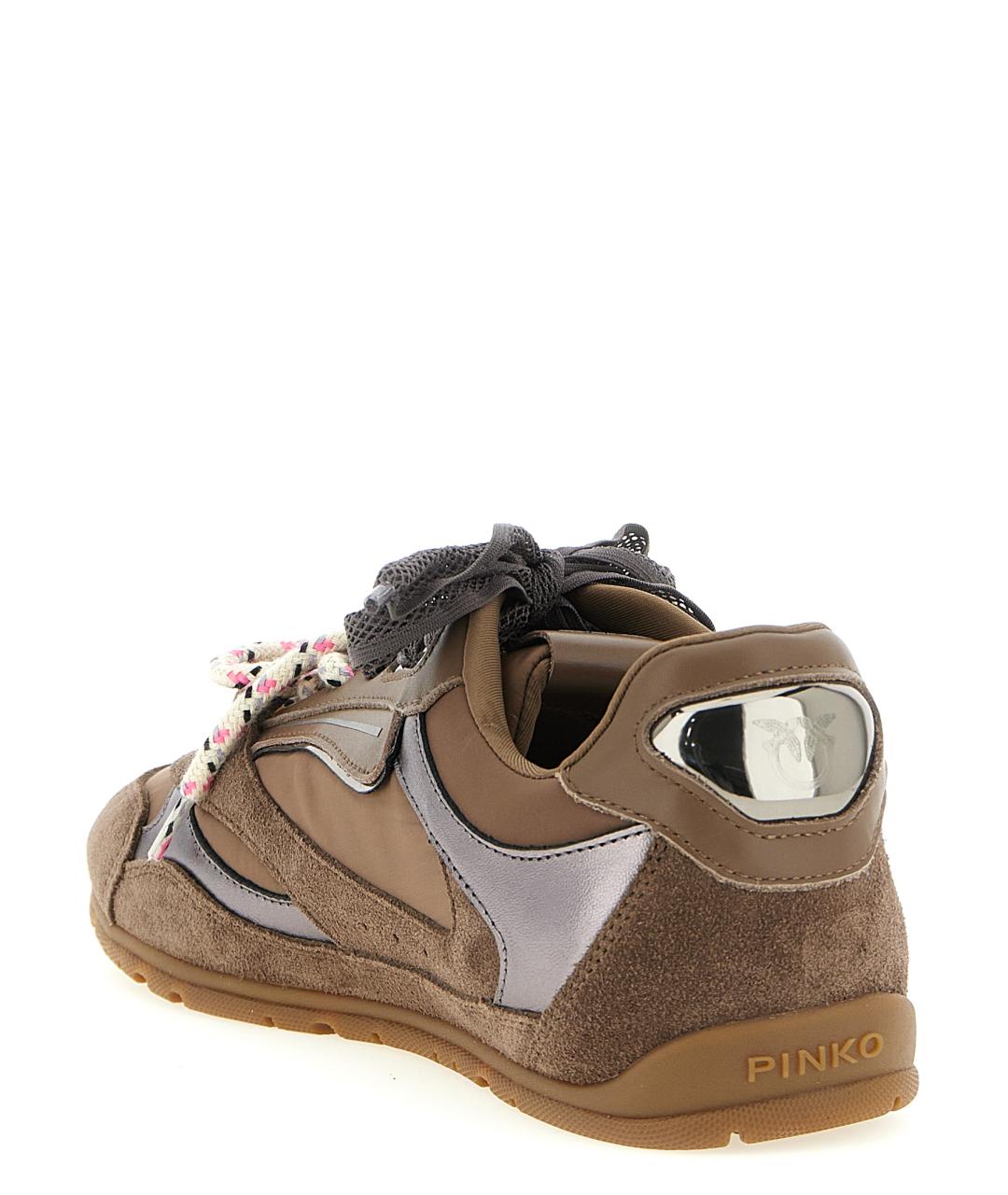 PINKO Коричневые замшевые кроссовки, фото 3