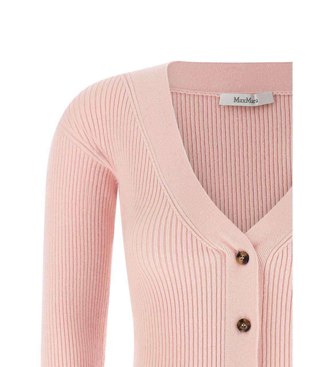MAX MARA Розовый шерстяной кардиган, фото 3