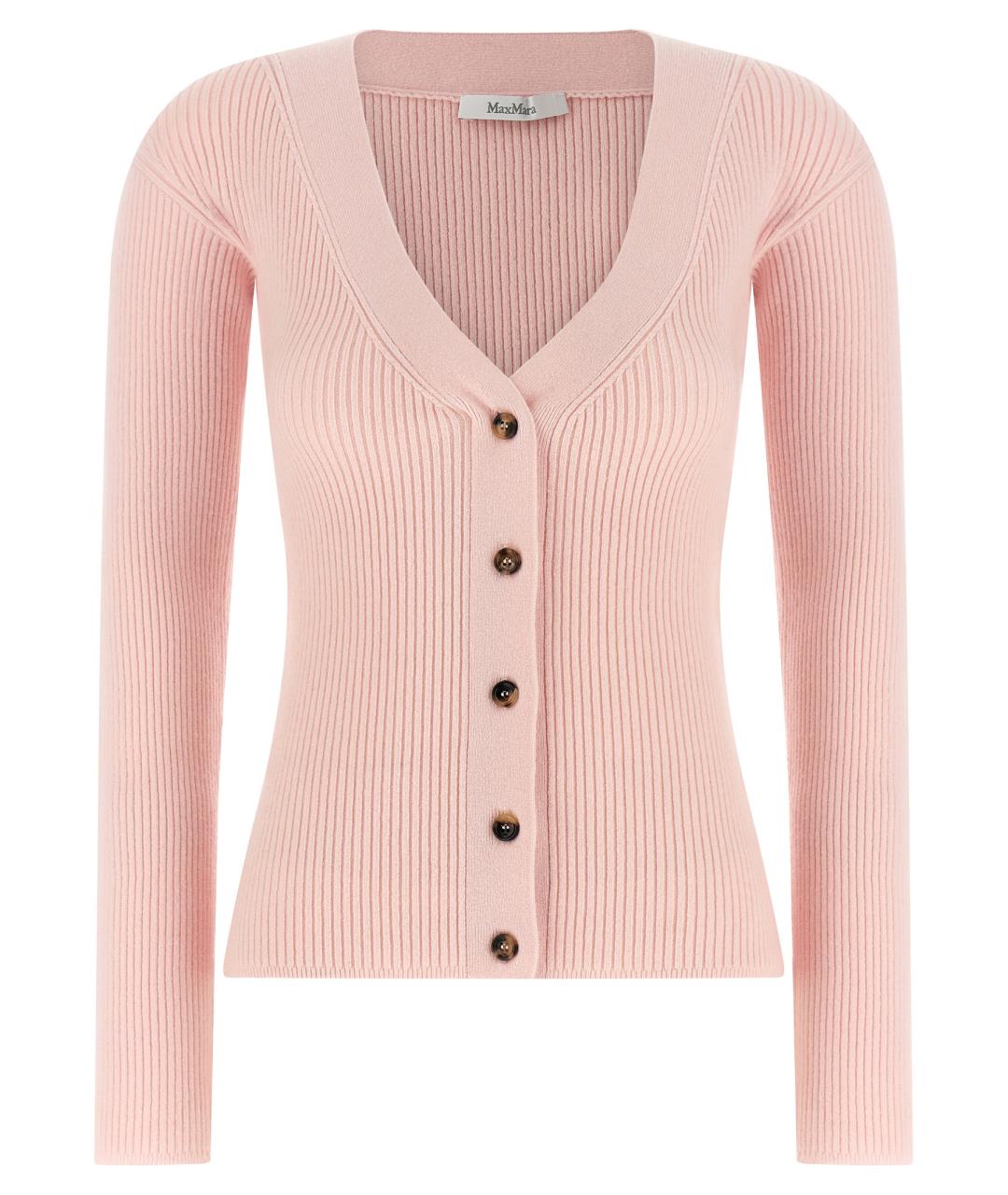 MAX MARA Розовый шерстяной кардиган, фото 1
