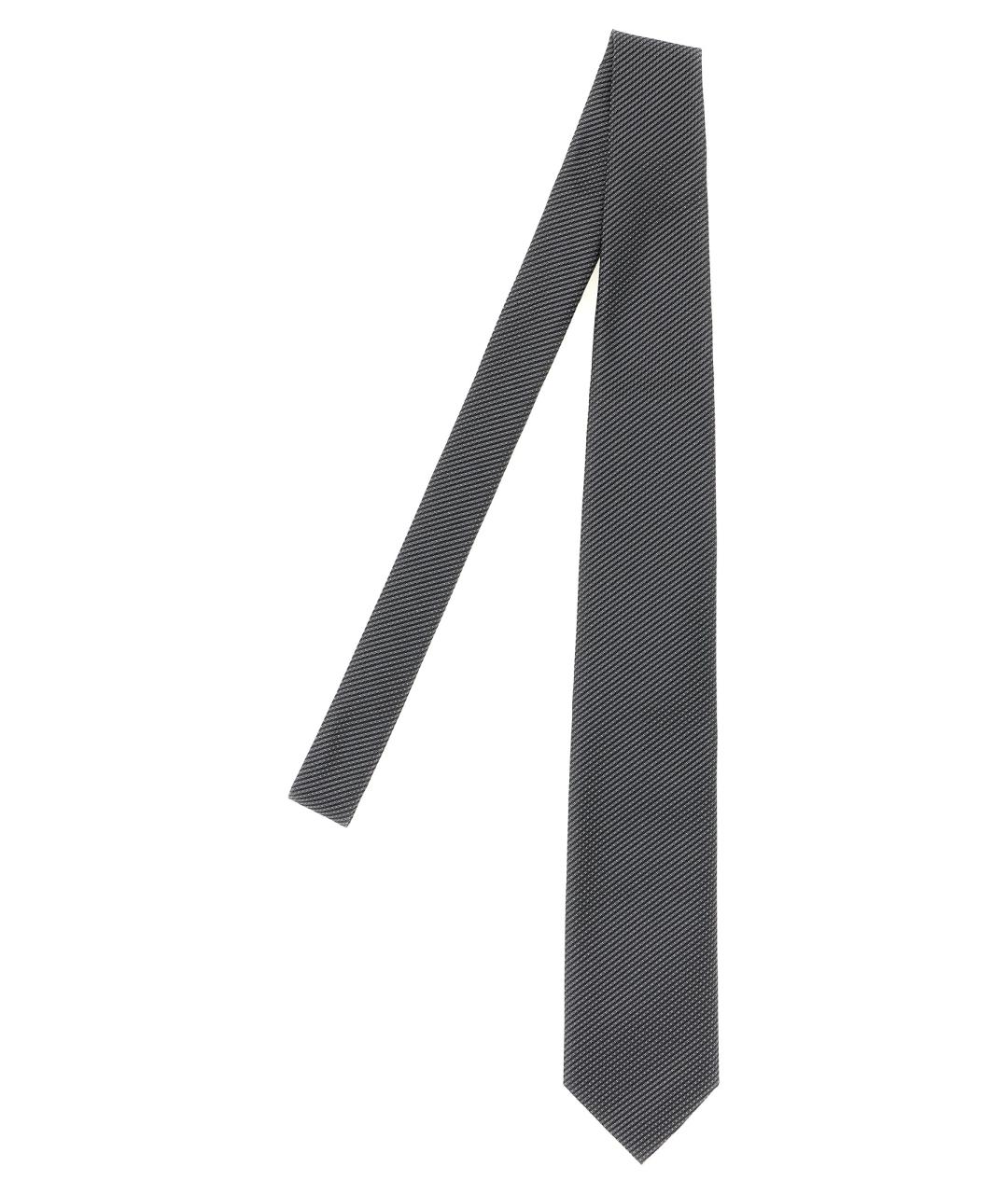 TOM FORD Серый шелковый галстук, фото 1