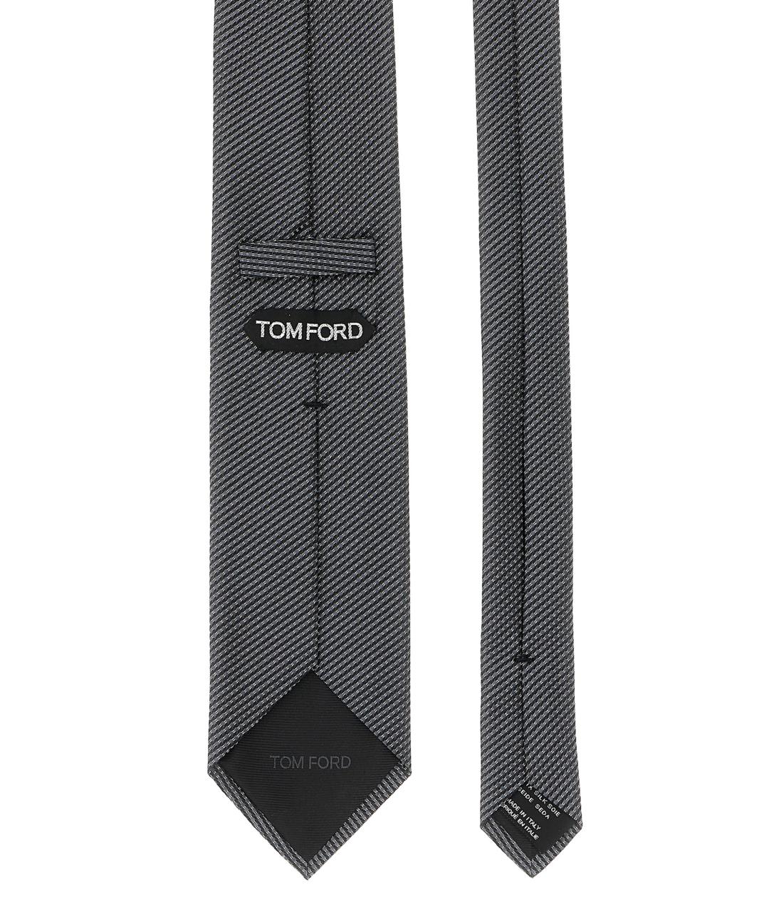 TOM FORD Серый шелковый галстук, фото 2