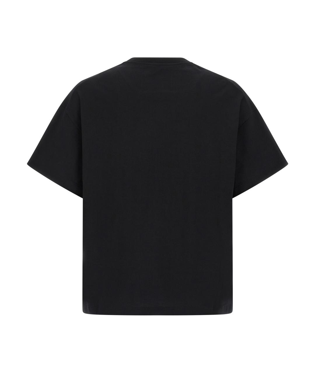 JIL SANDER Черная хлопковая футболка, фото 2