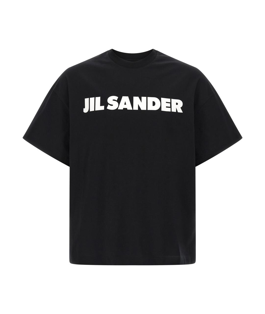 JIL SANDER Черная хлопковая футболка, фото 1