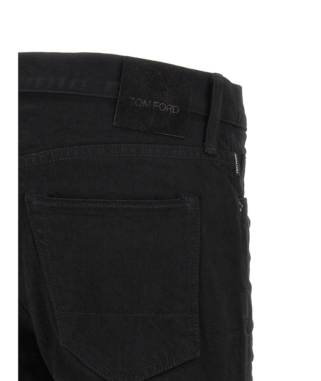 TOM FORD Черные хлопковые прямые джинсы, фото 4