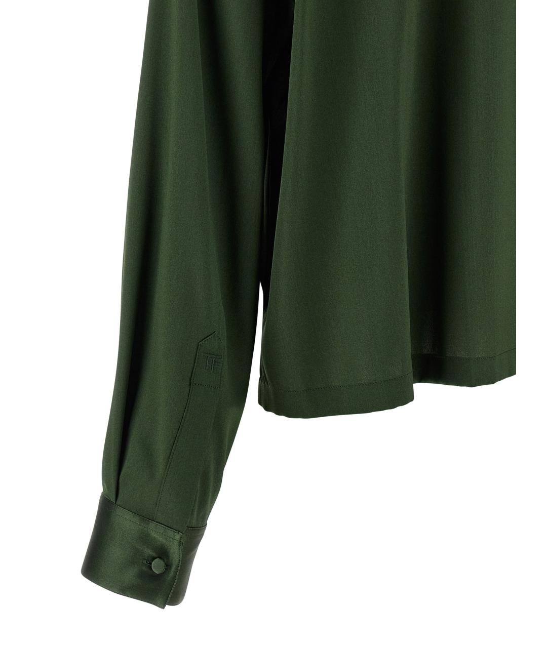 TOM FORD Зеленая шелковая блузы, фото 4