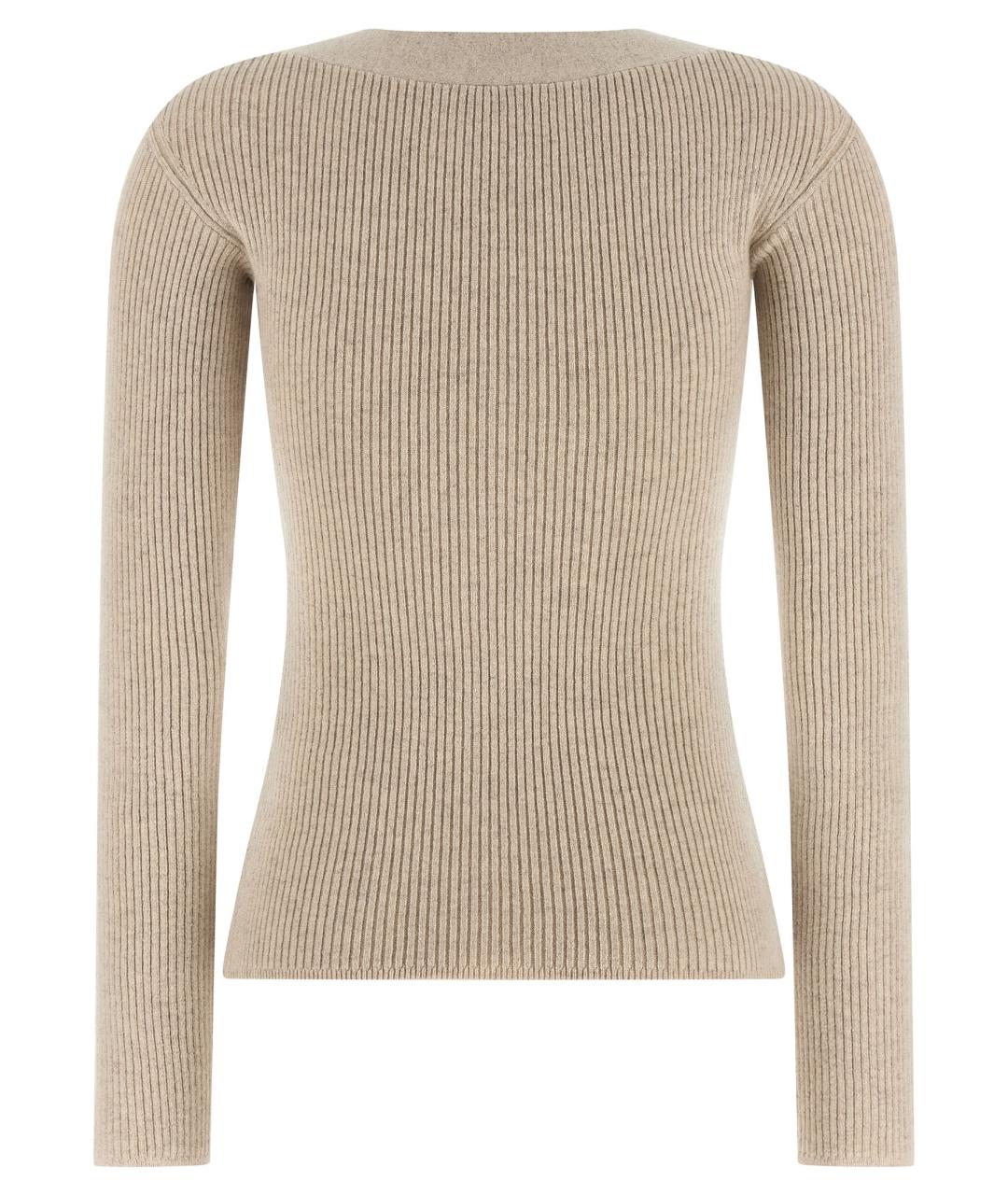 MAX MARA Бежевый шерстяной кардиган, фото 2