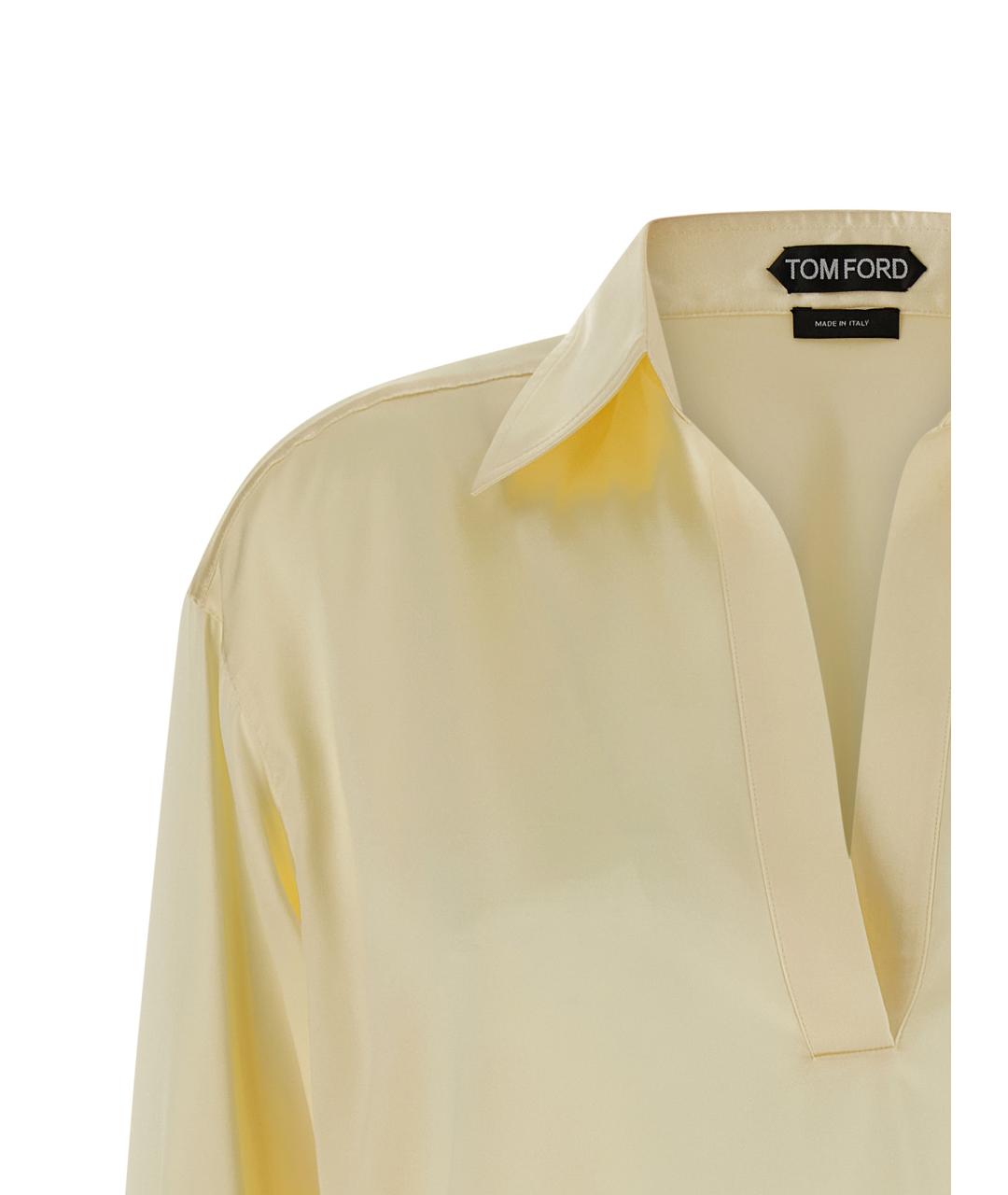 TOM FORD Желтая шелковая блузы, фото 3