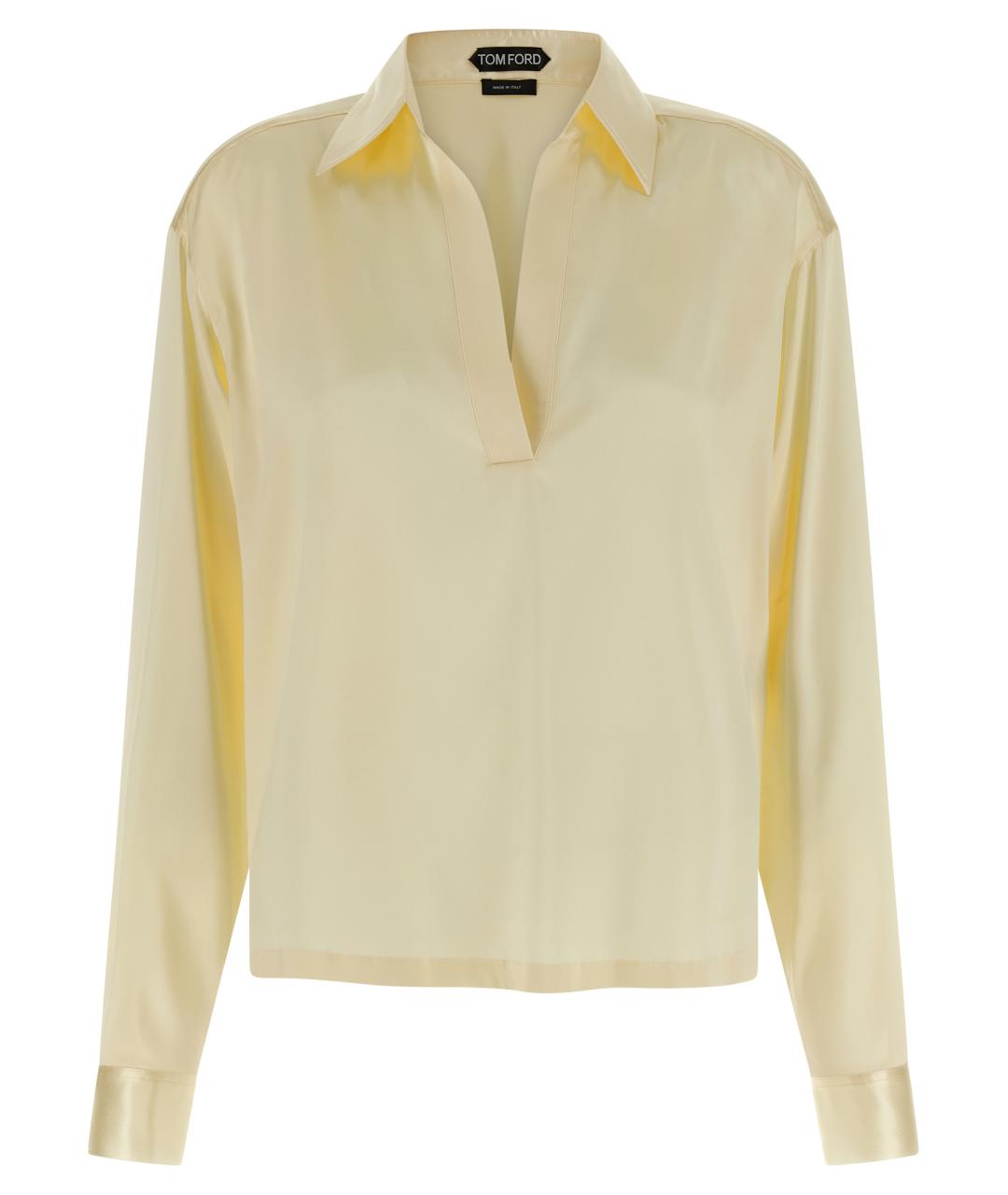 TOM FORD Желтая шелковая блузы, фото 1