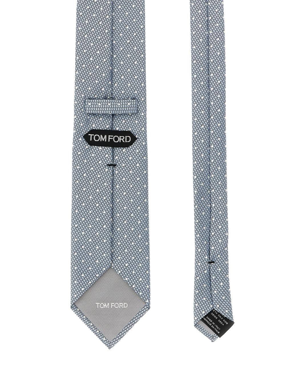 TOM FORD Голубой шелковый галстук, фото 2