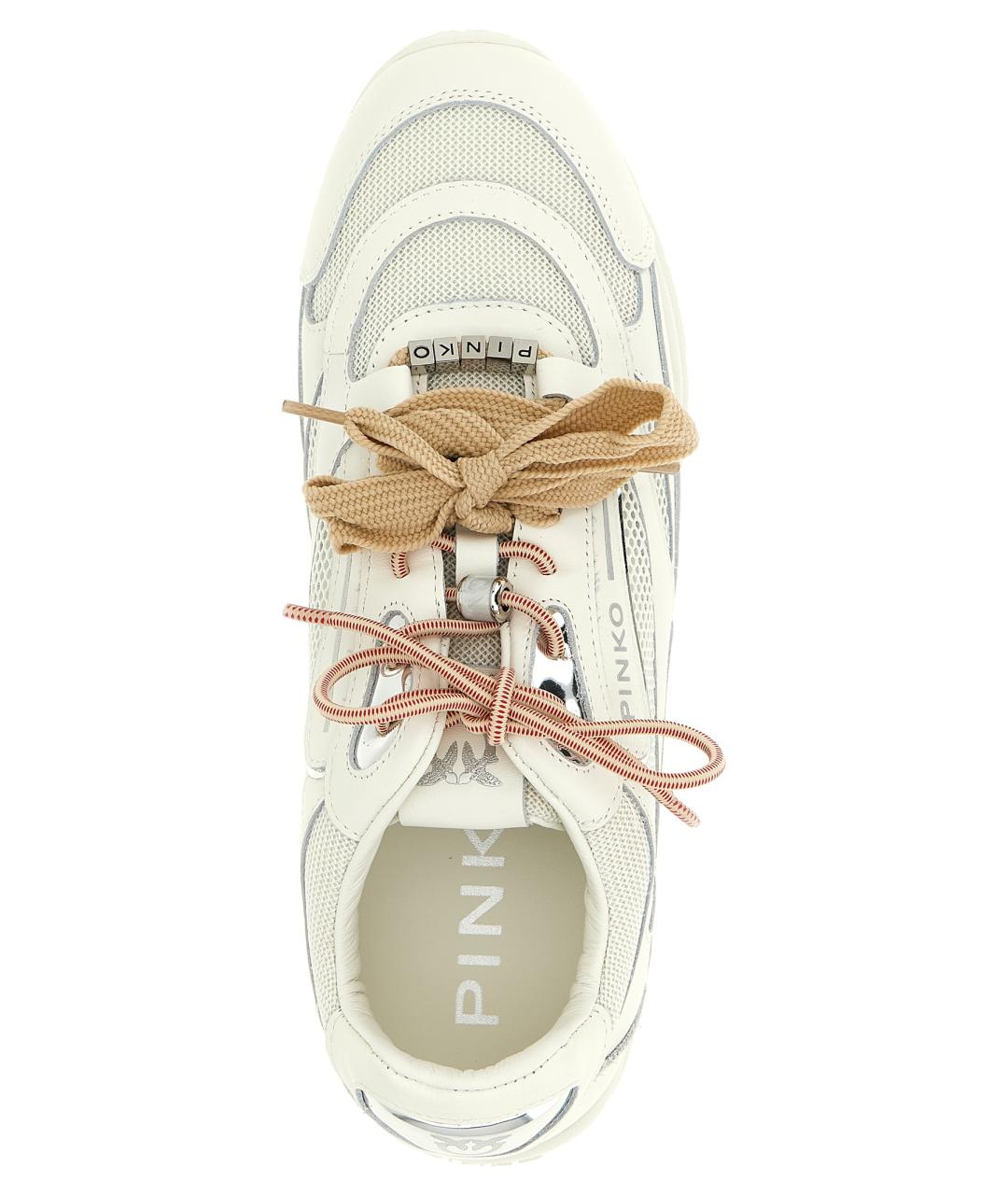PINKO Белые кожаные кроссовки, фото 4