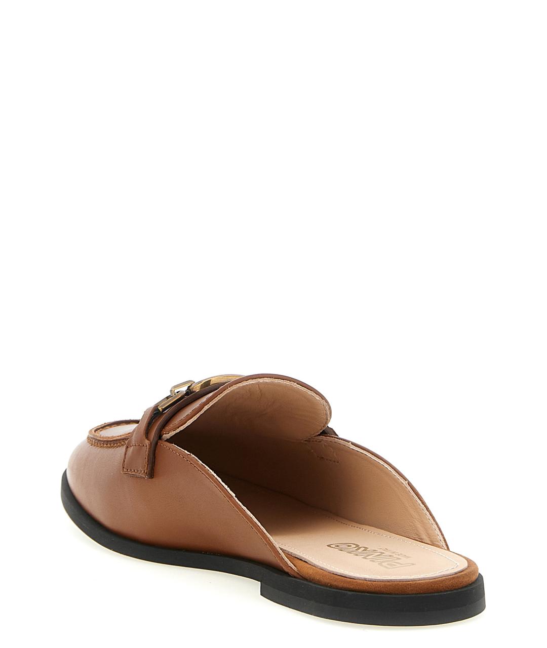 PINKO Коричневые кожаные сабо, фото 3