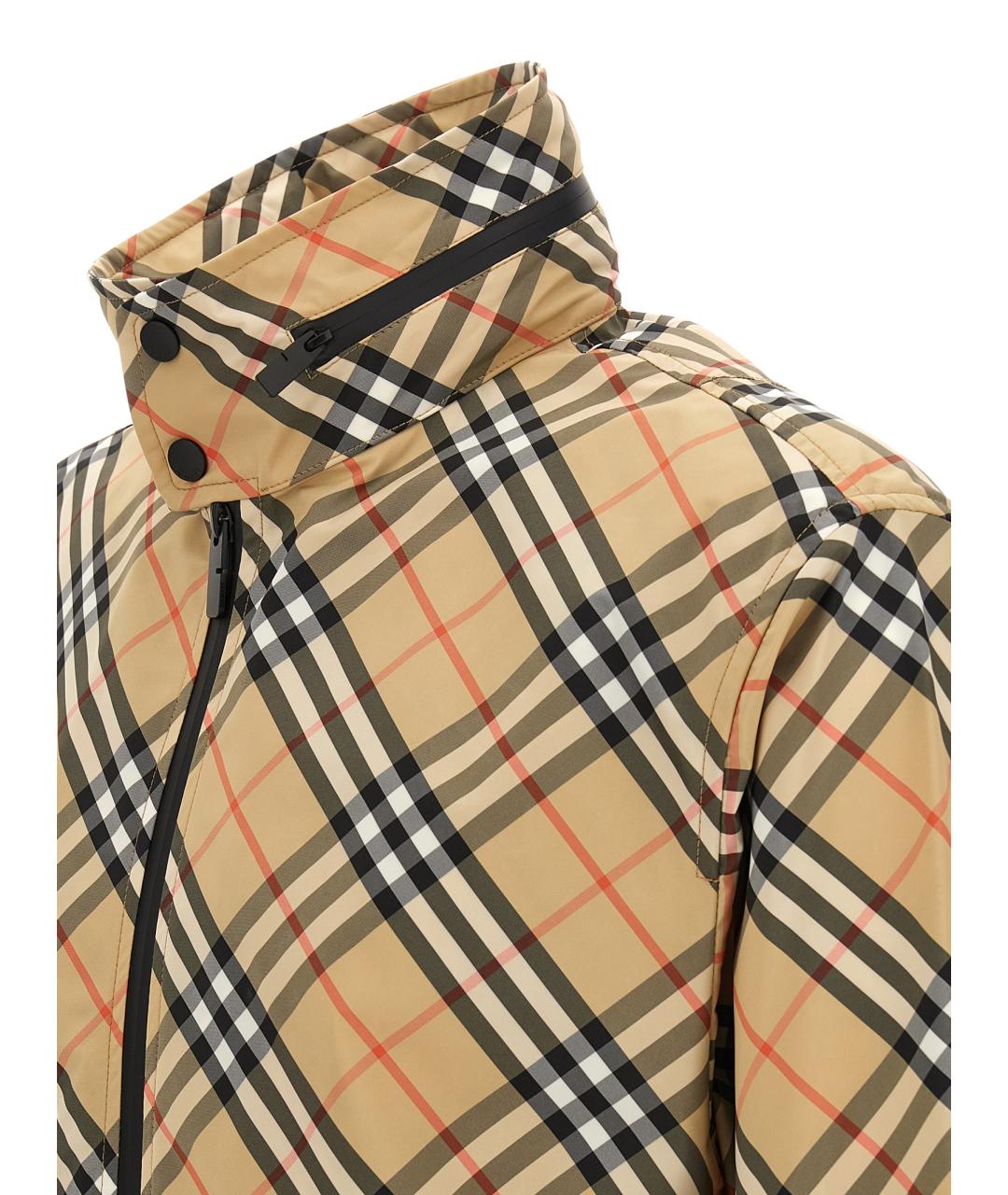 BURBERRY Бежевая полиэстеровая куртка, фото 4