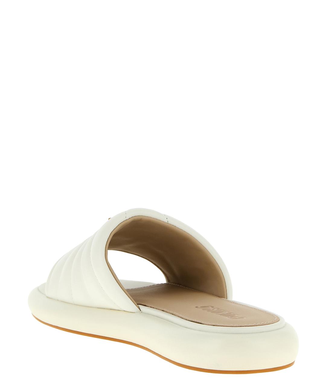 PINKO Белые кожаные шлепанцы, фото 3