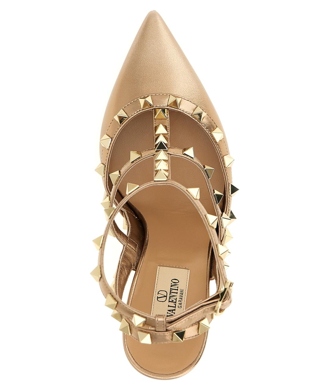 VALENTINO Золотые кожаные туфли, фото 4