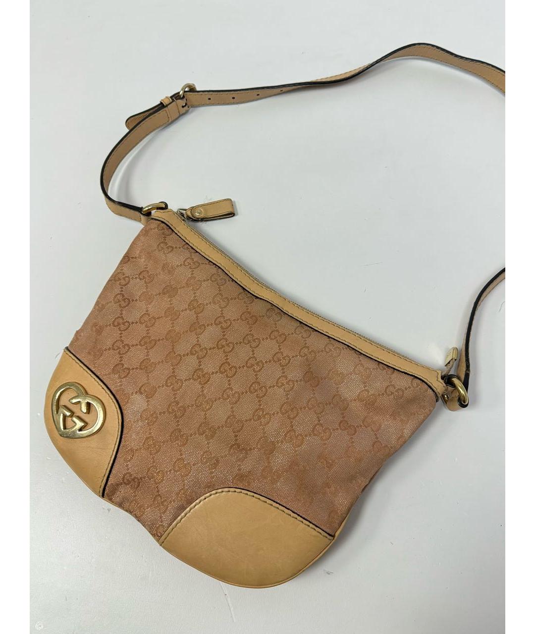 GUCCI Розовая тканевая сумка через плечо, фото 2