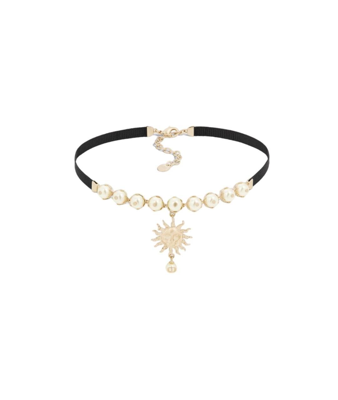 CHRISTIAN DIOR Бежевый металлический чокер, фото 1