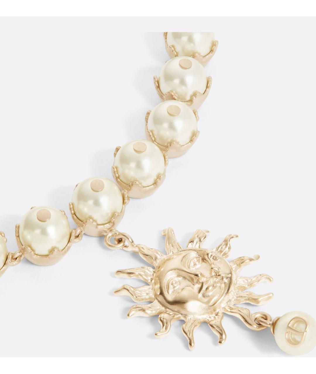 CHRISTIAN DIOR Бежевый металлический чокер, фото 2