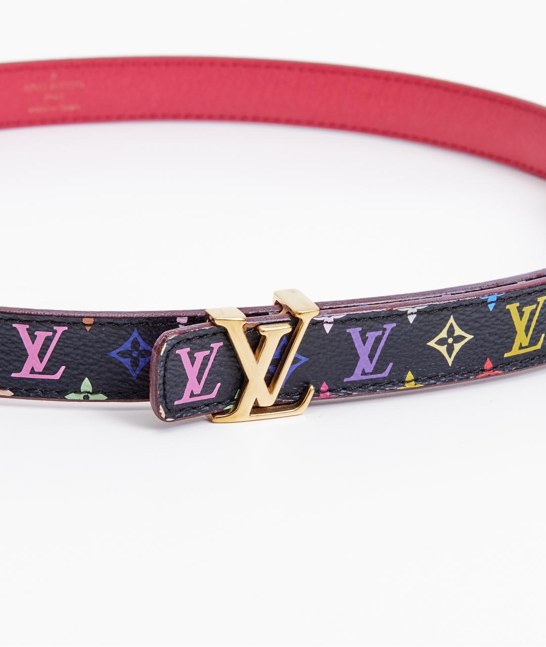 LOUIS VUITTON Черный кожаный ремень, фото 3