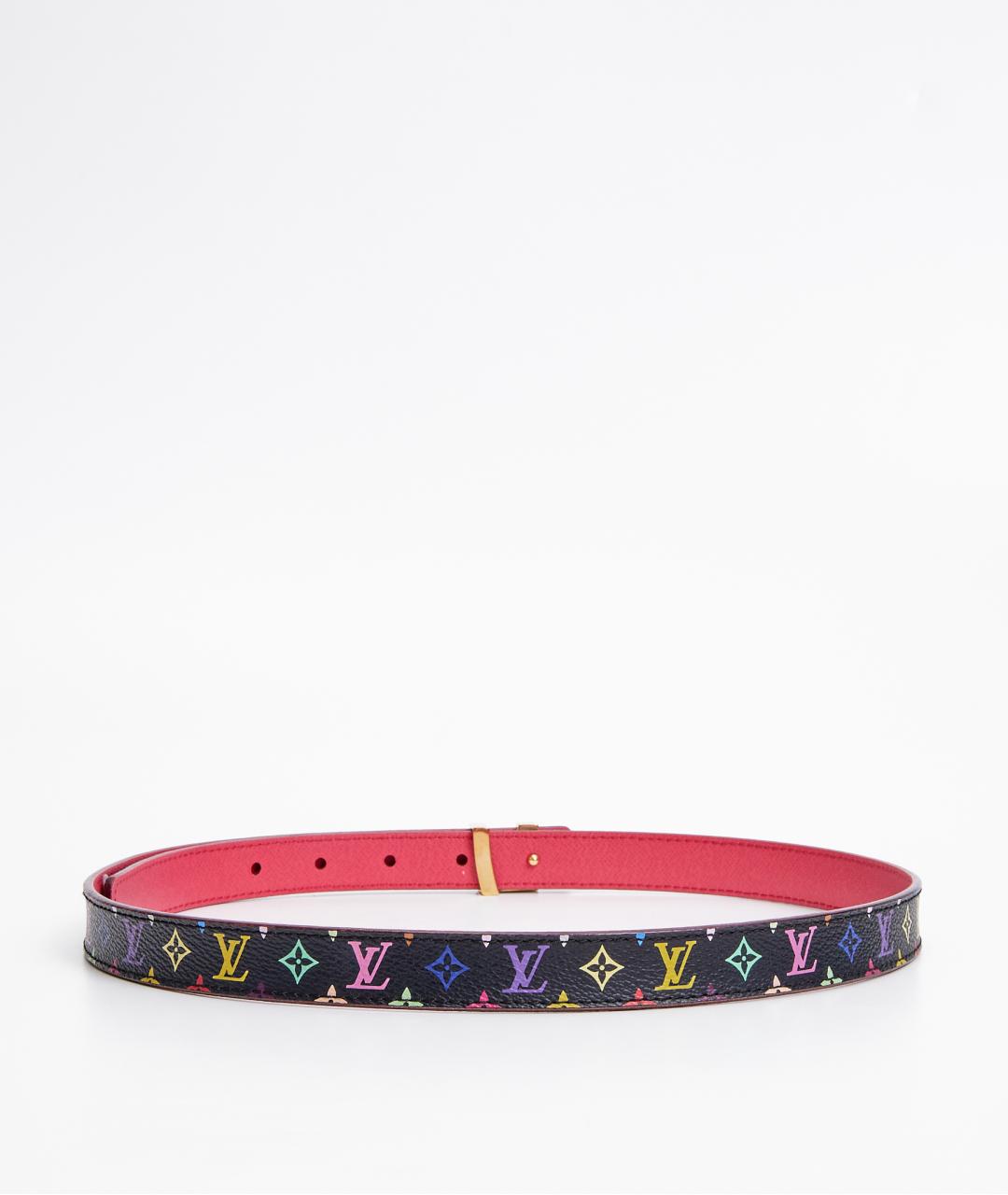 LOUIS VUITTON Черный кожаный ремень, фото 2