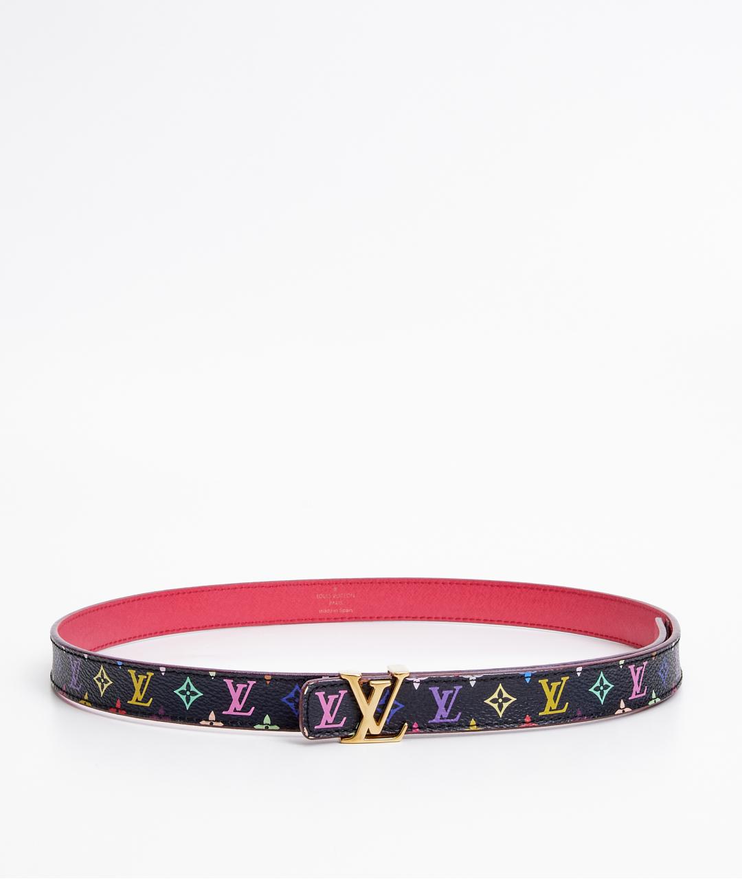 LOUIS VUITTON Черный кожаный ремень, фото 5