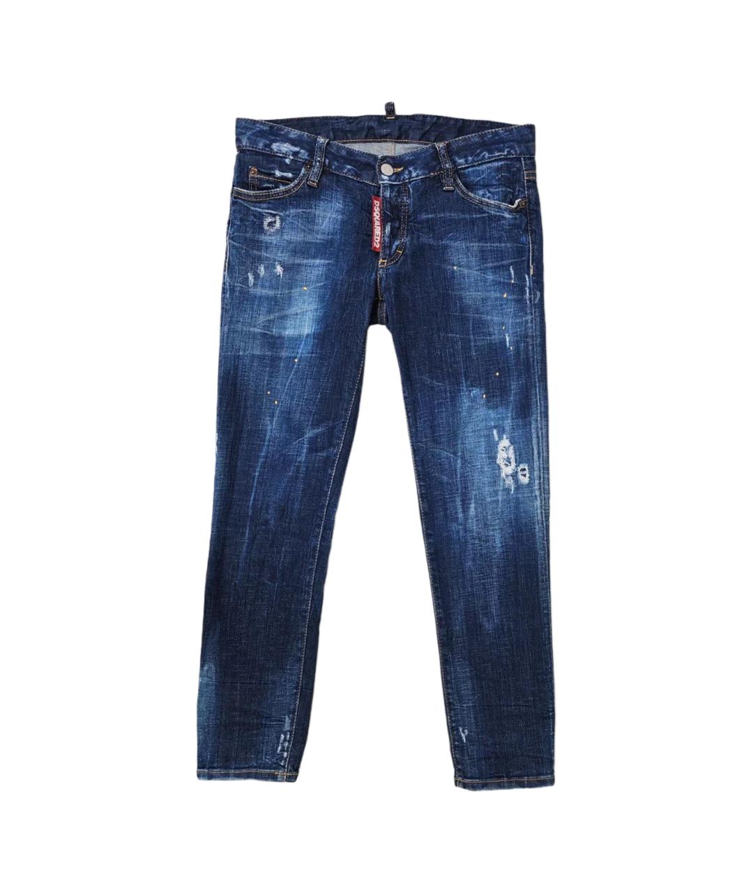 DSQUARED2 Синие хлопковые прямые джинсы, фото 8