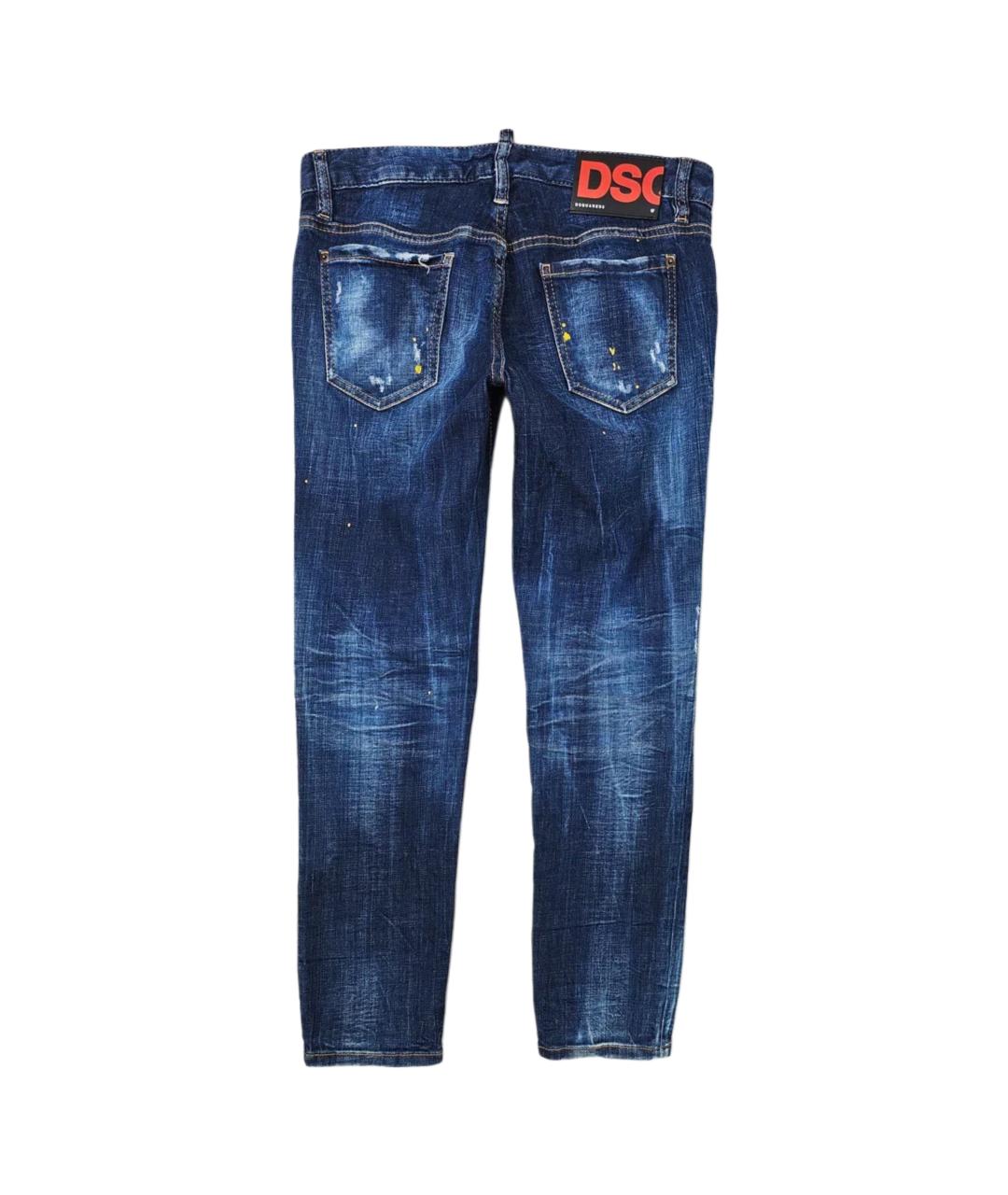 DSQUARED2 Синие хлопковые прямые джинсы, фото 2