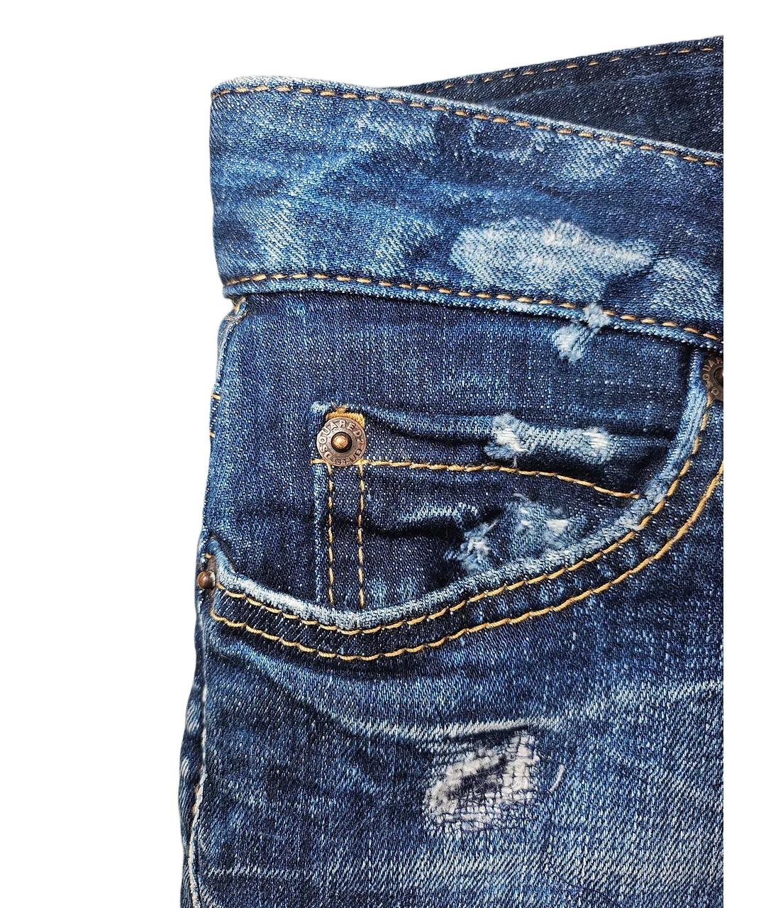 DSQUARED2 Синие хлопковые прямые джинсы, фото 6