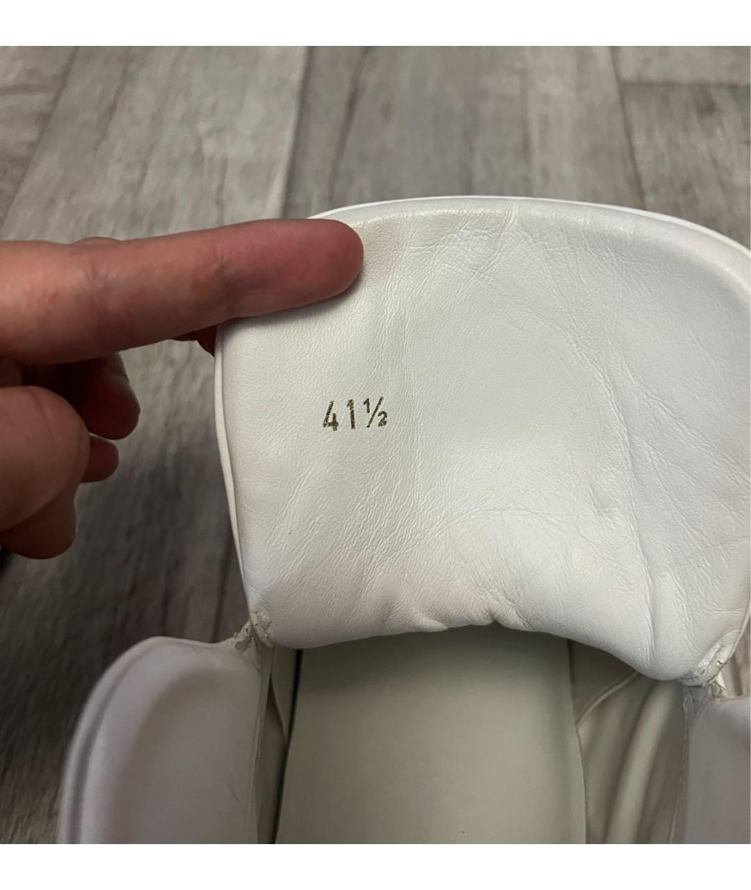 VERSACE Белые кожаные высокие кроссовки / кеды, фото 8