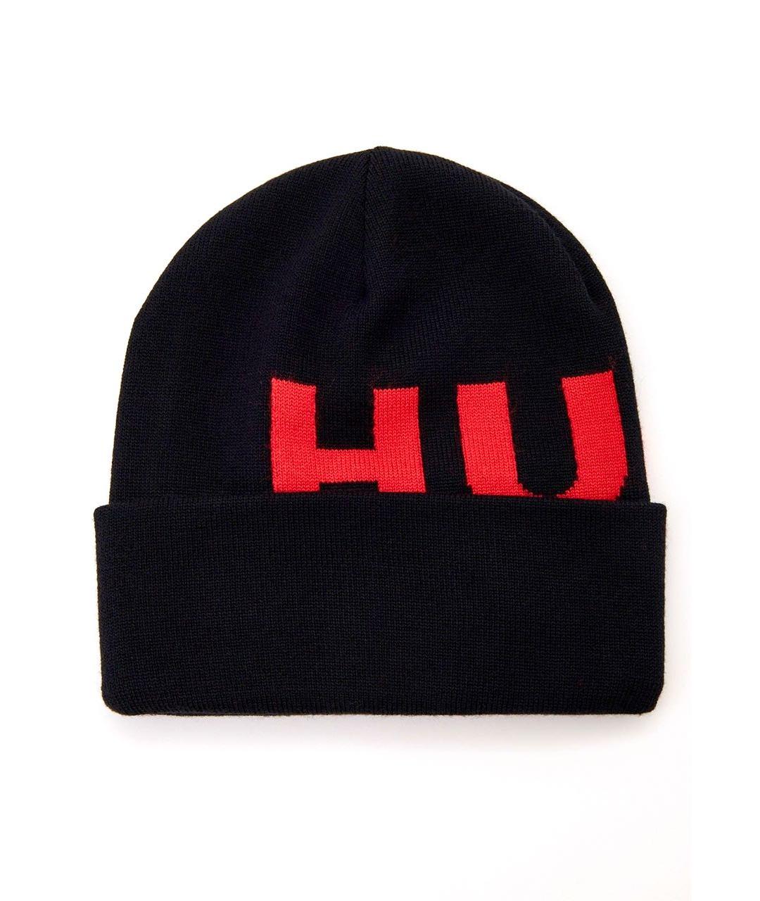 HUGO Черная шерстяная шапка, фото 1