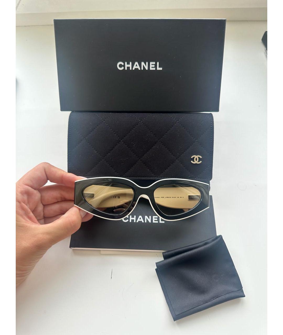 CHANEL Черные пластиковые солнцезащитные очки, фото 5