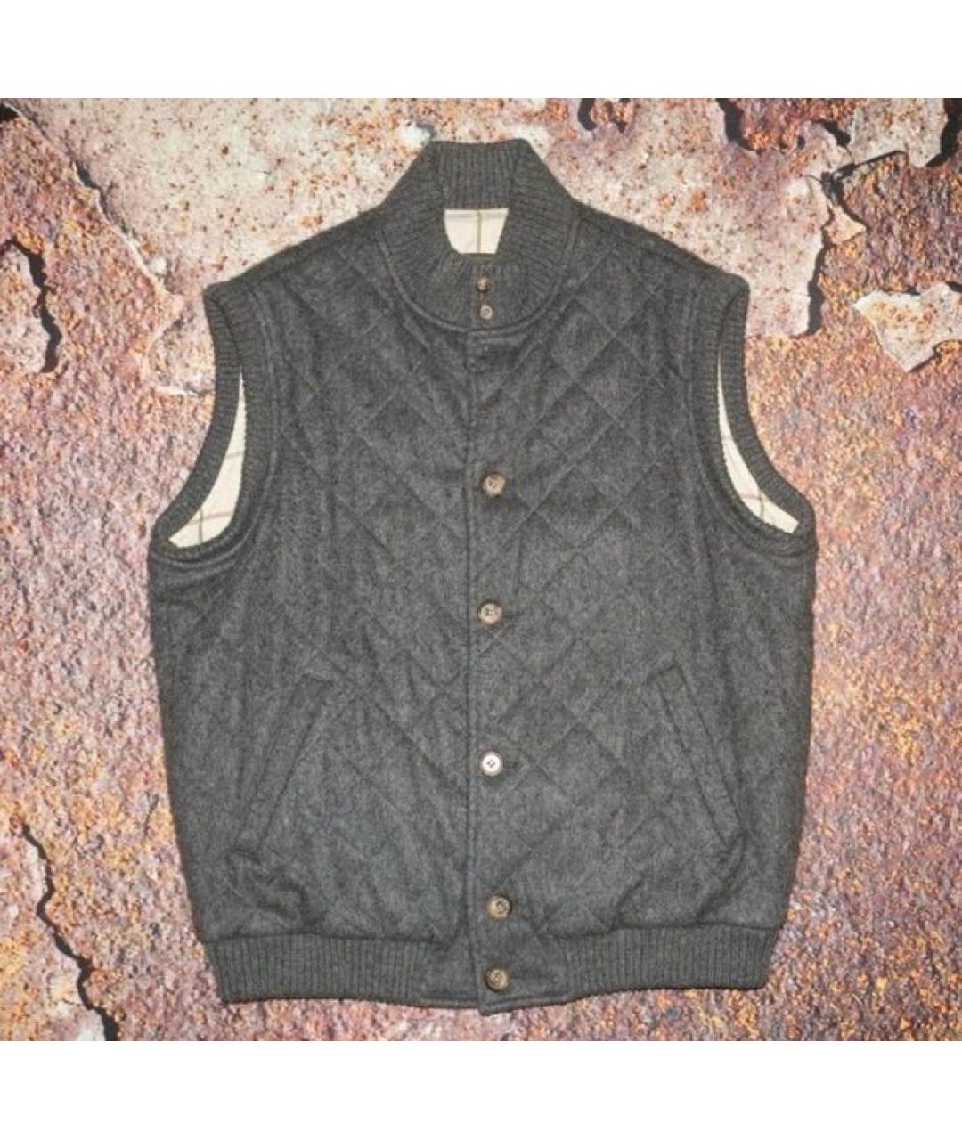 LORO PIANA Серый кашемировый жилет, фото 9