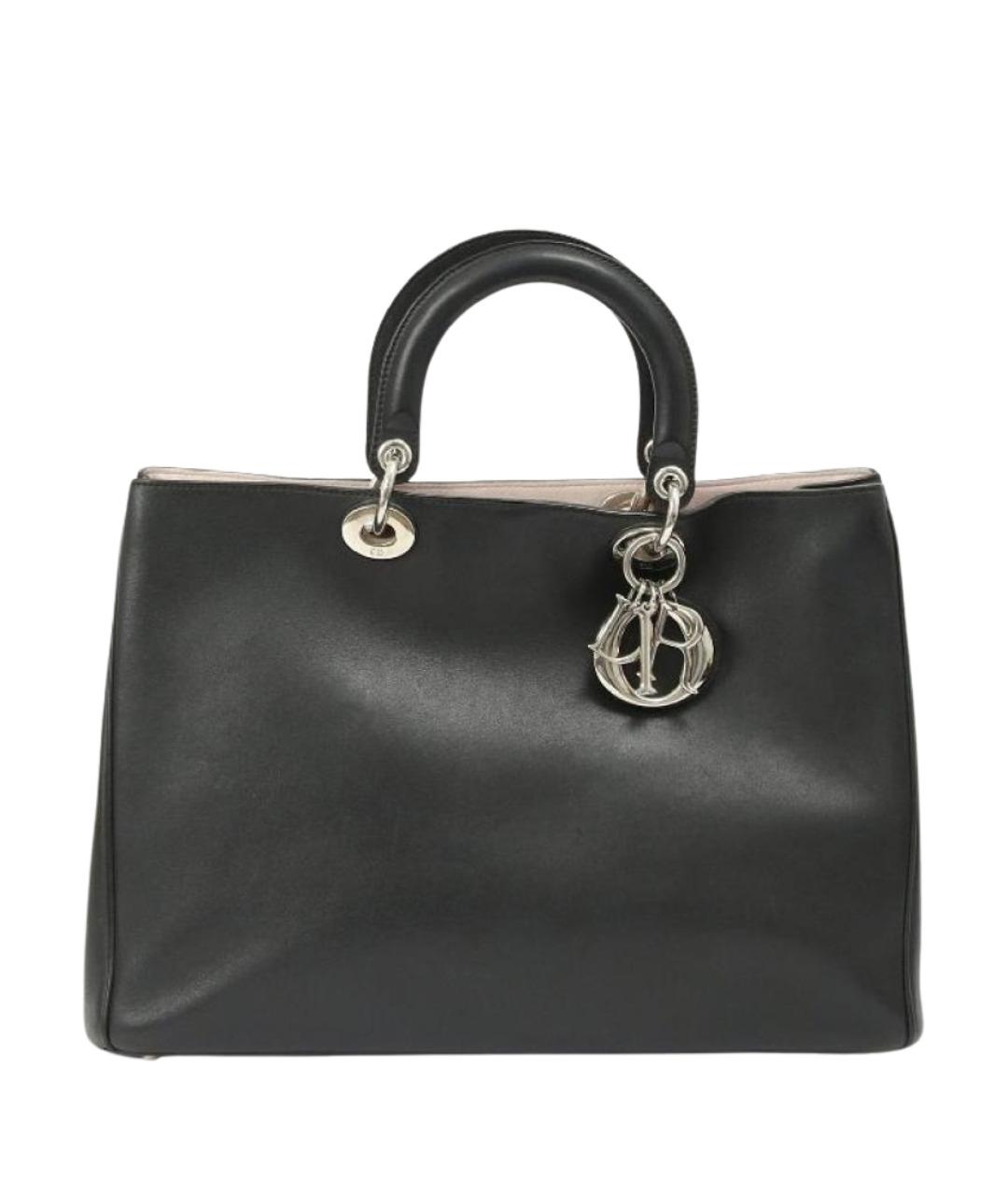 CHRISTIAN DIOR Черная кожаная сумка с короткими ручками, фото 1