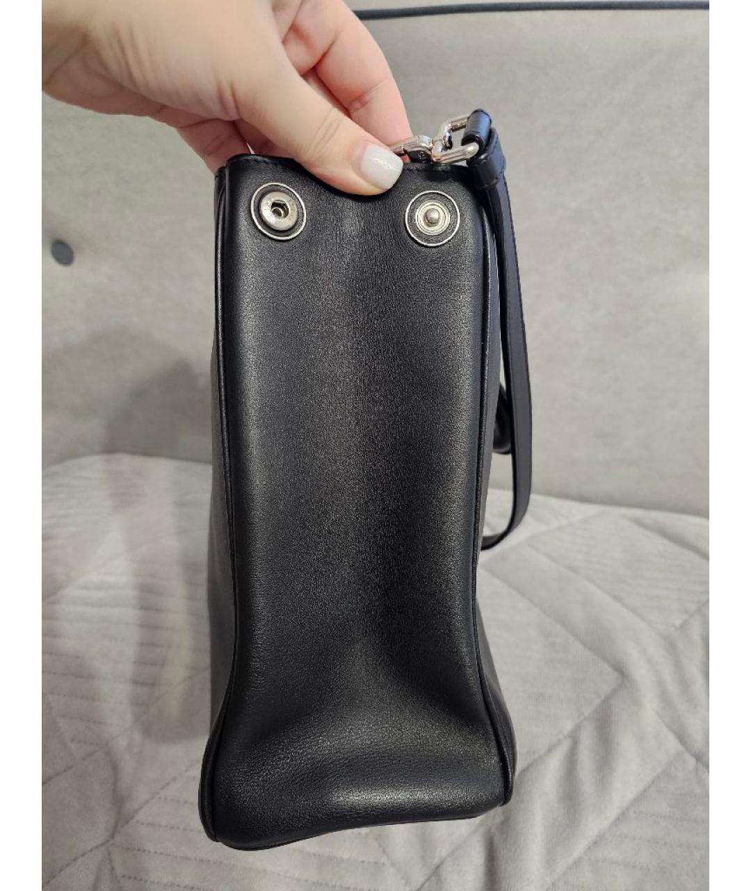 CHRISTIAN DIOR Черная кожаная сумка с короткими ручками, фото 6