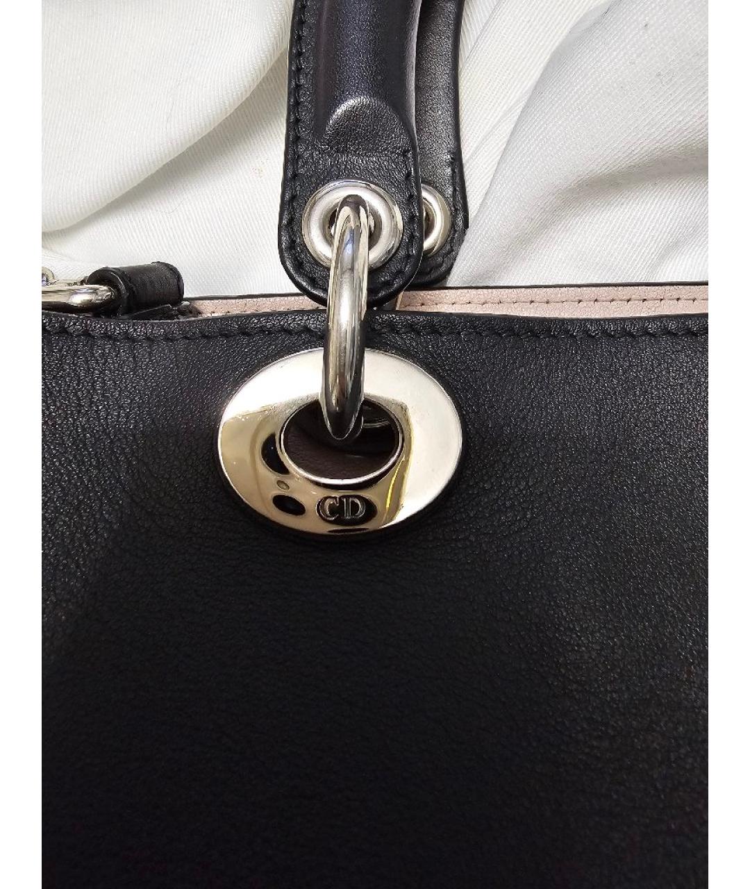 CHRISTIAN DIOR Черная кожаная сумка с короткими ручками, фото 8