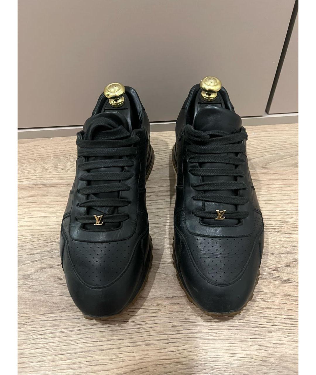 LOUIS VUITTON Черные кожаные низкие кроссовки / кеды, фото 2