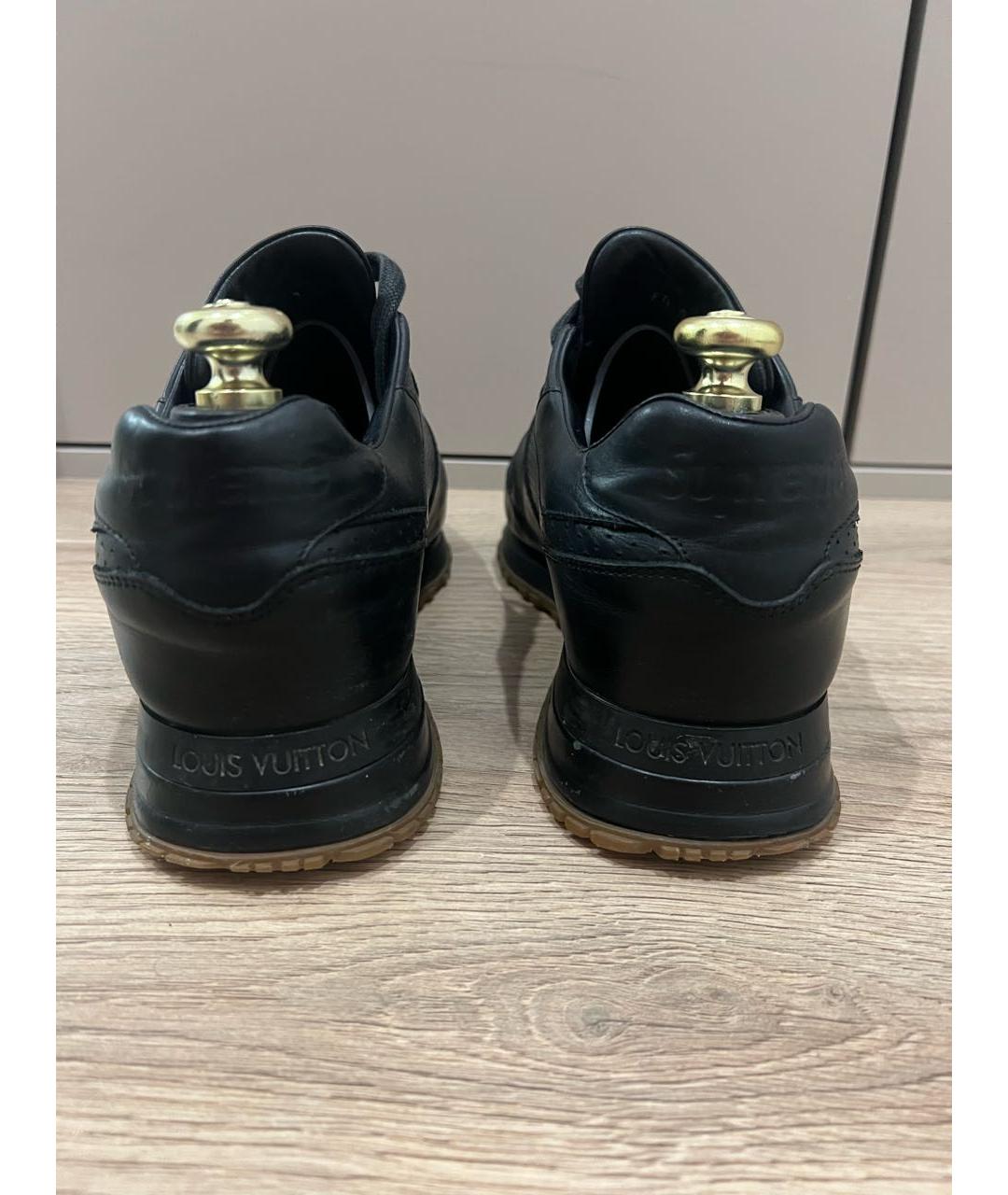 LOUIS VUITTON Черные кожаные низкие кроссовки / кеды, фото 4